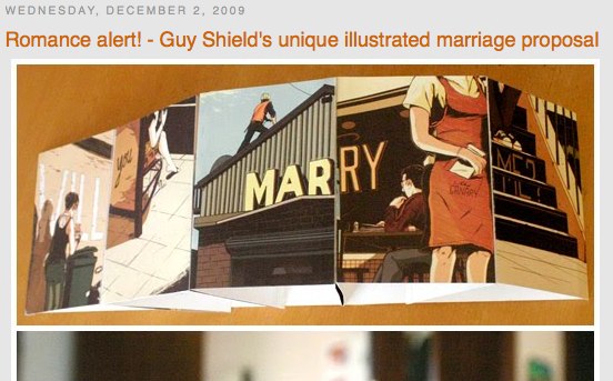 The Design Files_ Romance alert! - Guy Shield_s unique illustrated marriage proposal