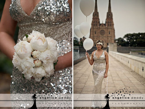 bride in silver sequin dress07