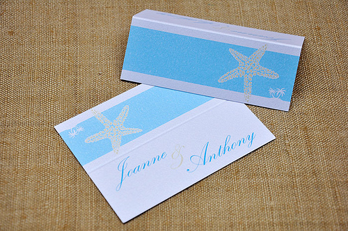 Starfish Place Card Wedding Invitation by mini Moko