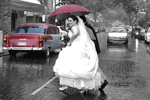 They say rain on your wedding day means no tears in your marriage