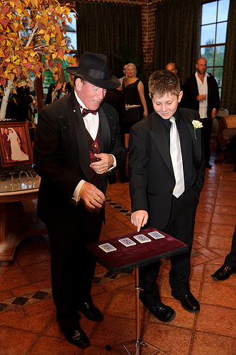 Magician entertaining my little brother