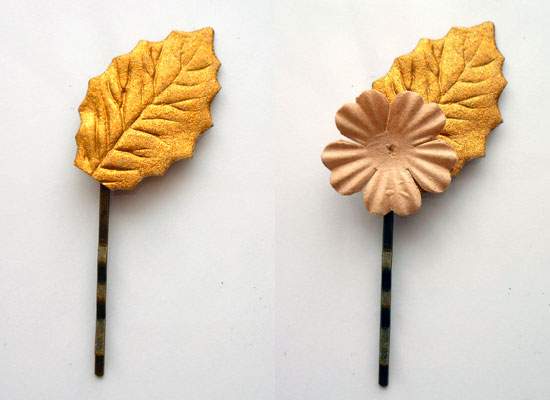 Paper Flower Hair Pins step 1