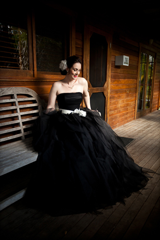 Bride wearing black