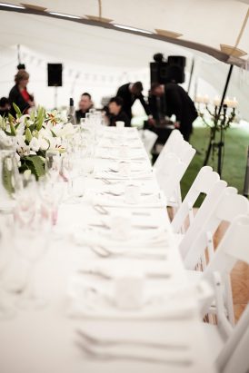 Long white wedding table