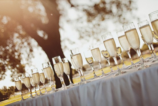 champagne glasses at ceremony
