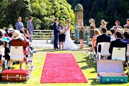 The ceremony on Zealandia's Heritage Lawn
