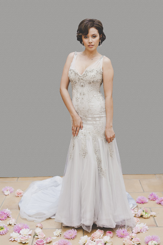 blue wedding gown from savvy brides