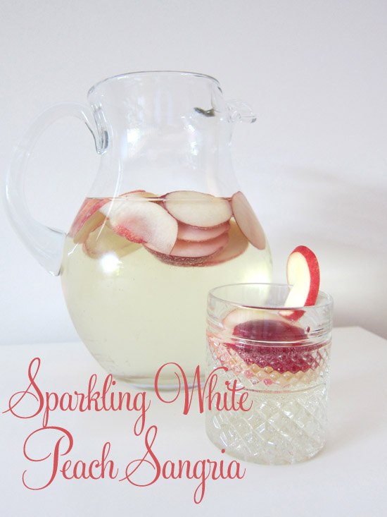 sparkling white peach sangria