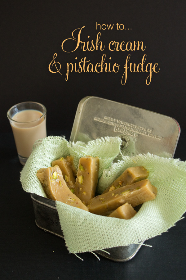 Irish cream and pistachio fudge