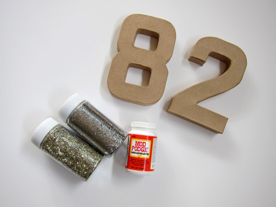 glitter table numbers