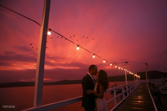 rose sunset wedding photo