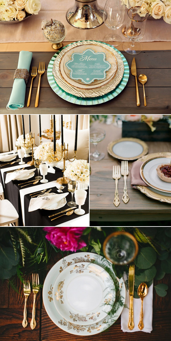 gold cutlery for weddings