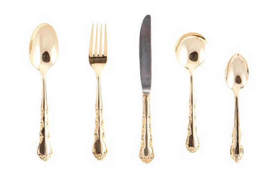 gold cutlery hire in australia