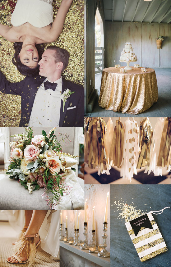 glitter gold wedding inspiration