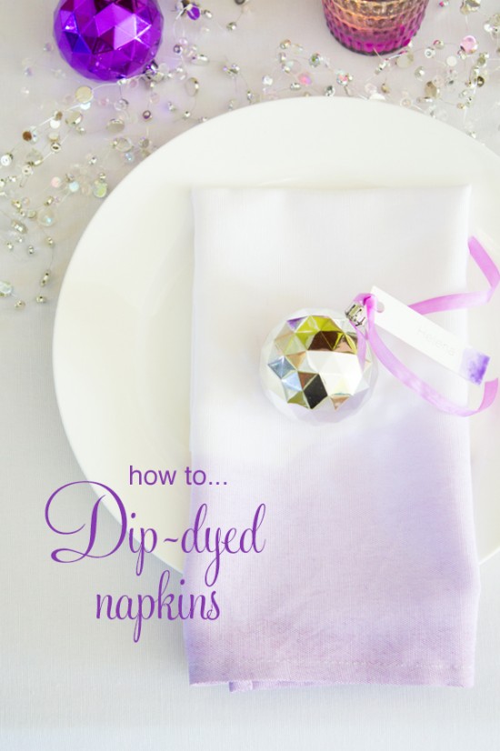 Dip-dyed ombre napkins