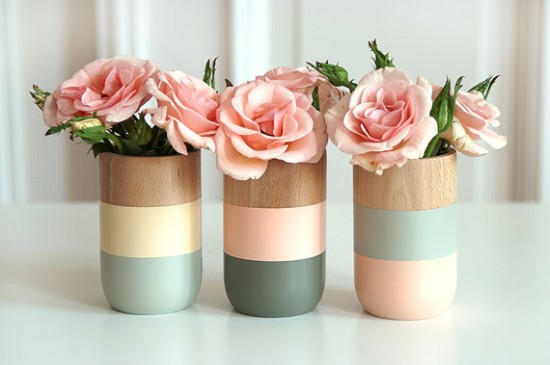 color block vases