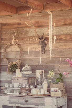 Rustic barn wedding decor