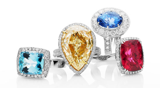 coloured engagement rings