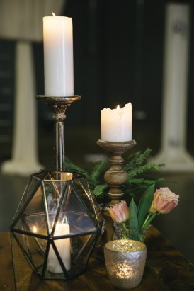 wedding with terrarium candles