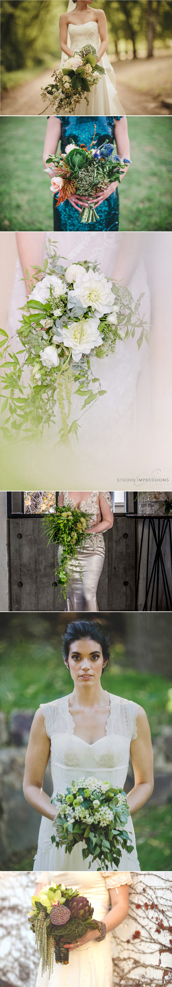 Greenery wedding bouquets