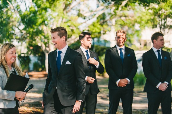 Brisbane City Celebrants Ciara putting the groom at ease.