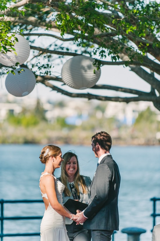 A Happy bride and groom with Brisbane City Celebrants Ciara Hodge