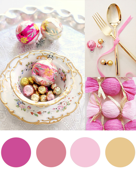 Christmas Colour Palette Candy Pink And Gold