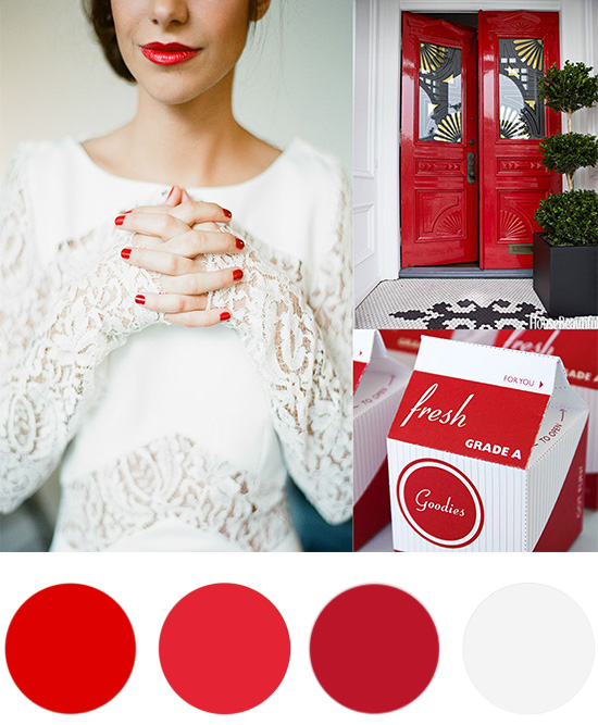Christmas Colour Palette White and Poppy Red