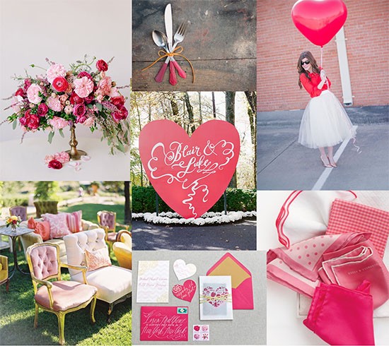 red and pink valentines wedding inspiration