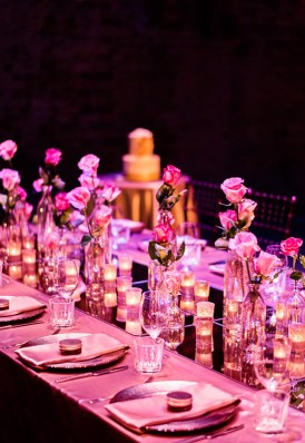 candle and roses wedding