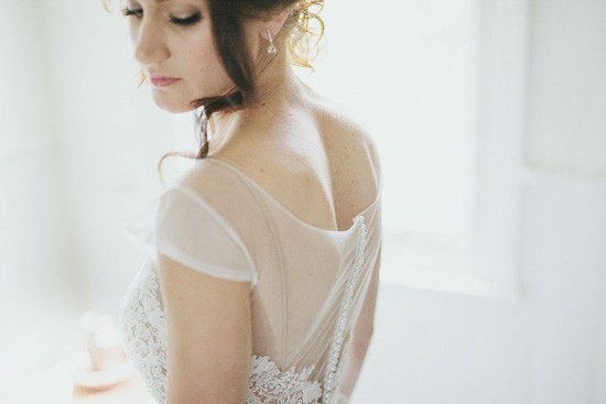 bridal gown with sheer back