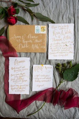 calligraphy wedding stationery by Floralovely