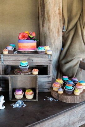 colourful wedding cupcakes