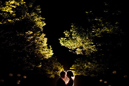 night time wedding photo