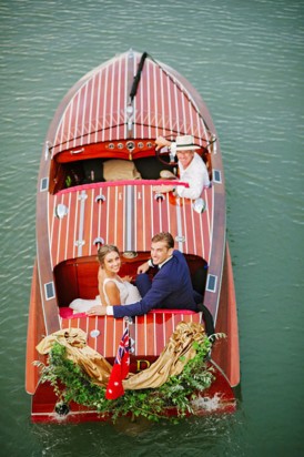 Boat wedding transport