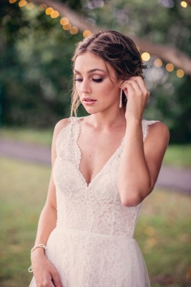 Bride in lace Erin Clare Couture gown