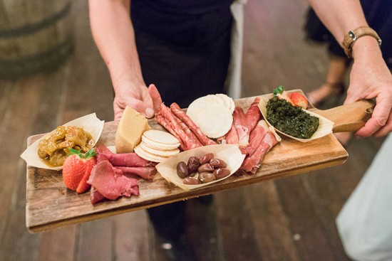 Charcuterie board at wedding