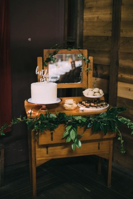 Dresser with wedding cakes