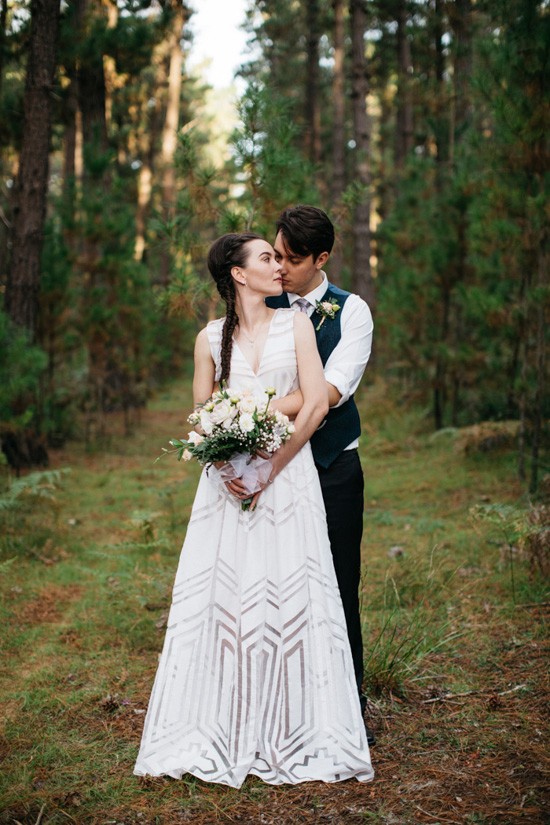 Forest wedding portrait