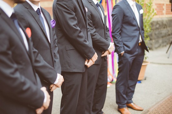 Groom and groomsmen during processional