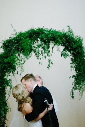 Indoor greenery wedding arch