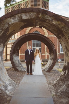 Industrial wedding photo