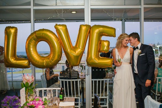 Love Letter Balloons At Wedding