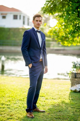 Navy suit for nautical wedding