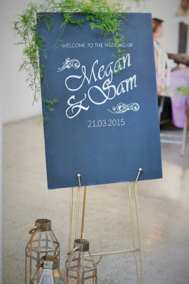 Wedding Welcome Sign With gerns
