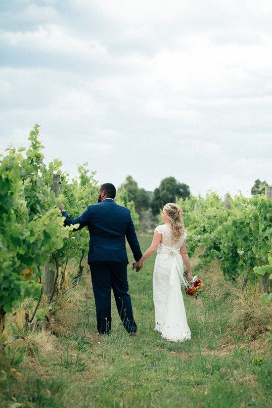 Wedding photo amongst vineyards