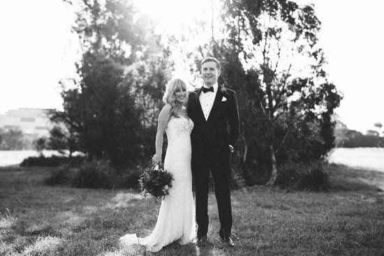 black and white melbourne wedding photo
