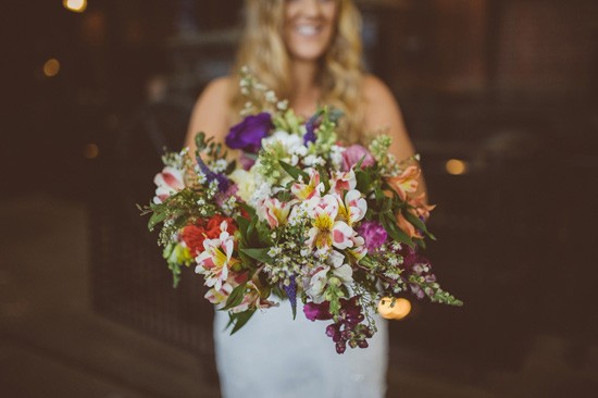 multicoloured wedding bouquet
