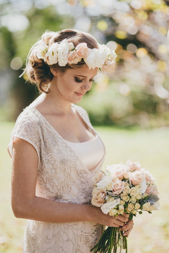 pregnant bride in beaded wedding dress