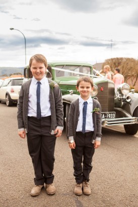 ring bearers in vintage inspired outfits